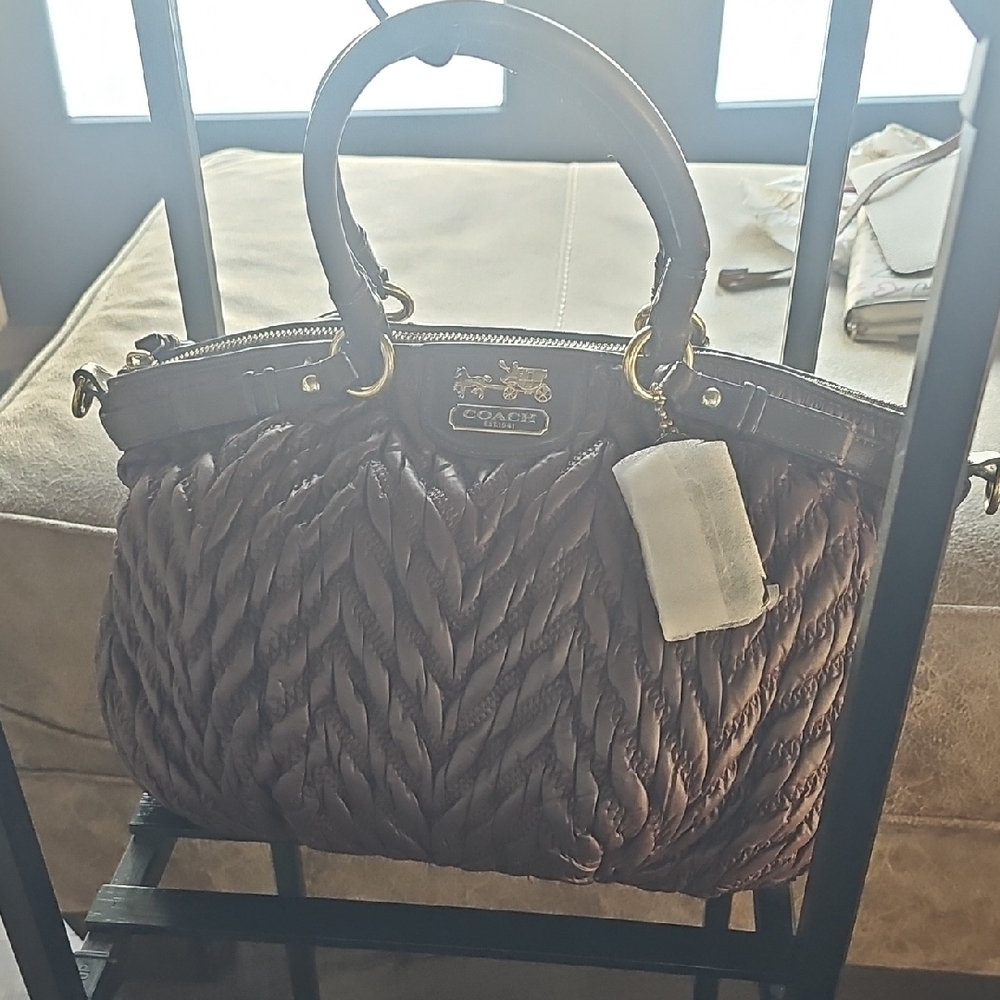 🚫SOLD🚫Coach 70th Annivesary Textured Brown Leather Satchel